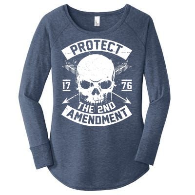 Protect The 2nd Amendment 1776 Arrow Skull Women's Perfect Tri Tunic Long Sleeve Shirt