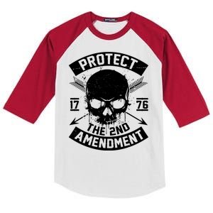 Protect The 2nd Amendment 1776 Arrow Skull Kids Colorblock Raglan Jersey