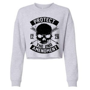 Protect The 2nd Amendment 1776 Arrow Skull Cropped Pullover Crew