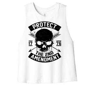 Protect The 2nd Amendment 1776 Arrow Skull Women's Racerback Cropped Tank