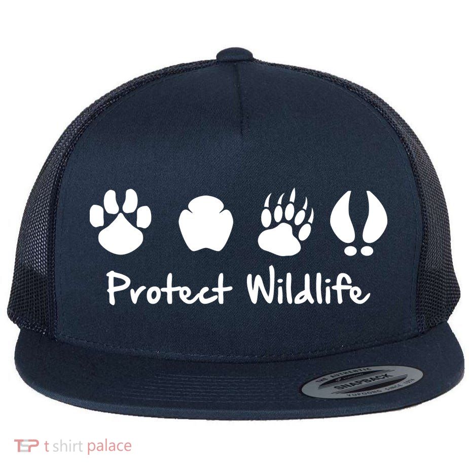 Protect Wildlife Flat Bill Trucker Hat