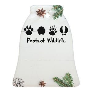 Protect Wildlife Ceramic Bell Ornament