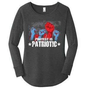 Protest Is Patriotic Women's Perfect Tri Tunic Long Sleeve Shirt