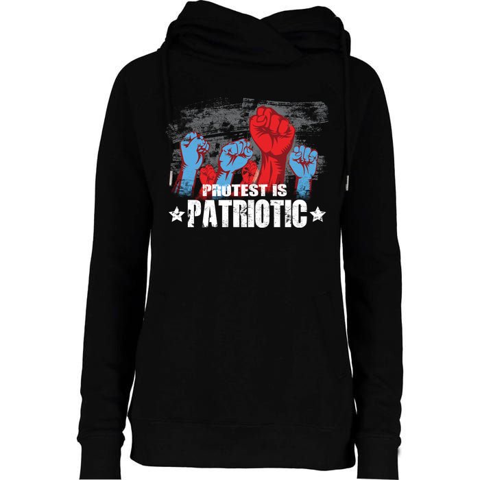 Protest Is Patriotic Womens Funnel Neck Pullover Hood