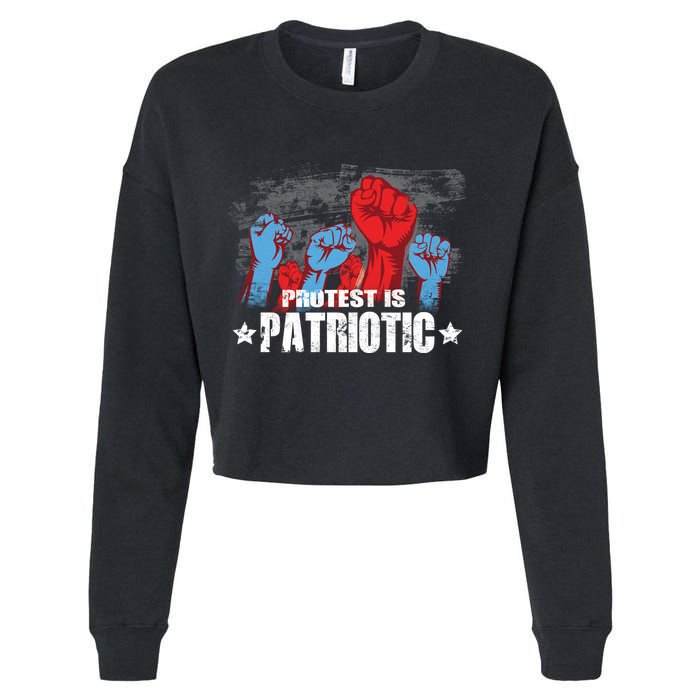 Protest Is Patriotic Cropped Pullover Crew