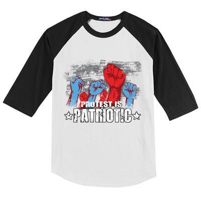 Protest Is Patriotic Kids Colorblock Raglan Jersey