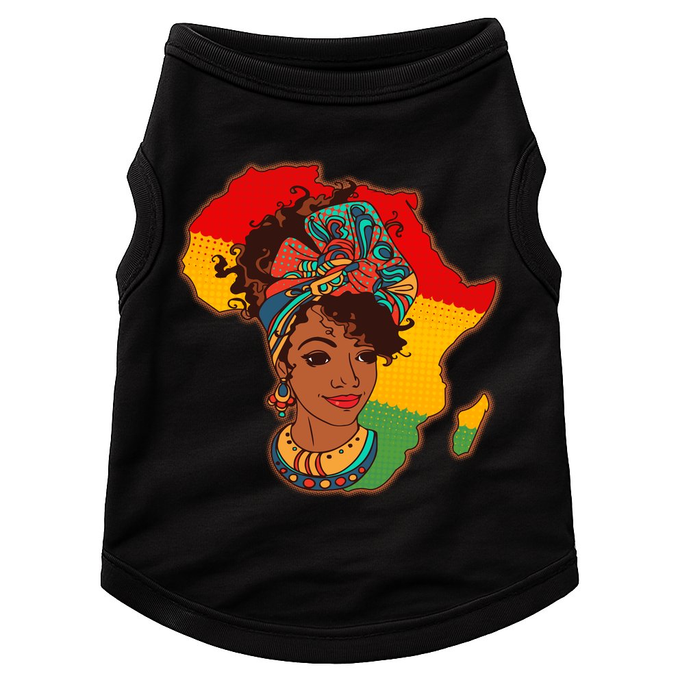 Proud African American Woman Head Wrap Doggie Tank