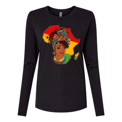 Proud African American Woman Head Wrap Womens Cotton Relaxed Long Sleeve T-Shirt