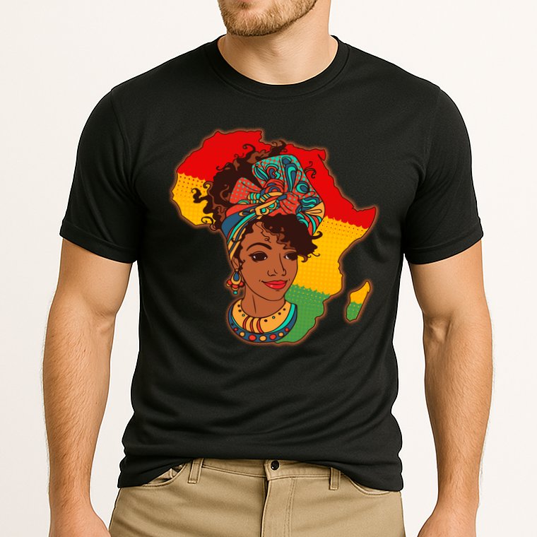 Proud African American Woman Head Wrap Cooling Performance Crew T-Shirt