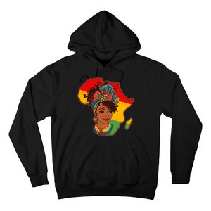 Proud African American Woman Head Wrap Hoodie