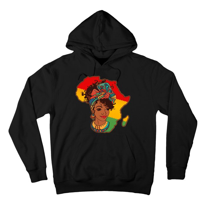 Proud African American Woman Head Wrap Hoodie