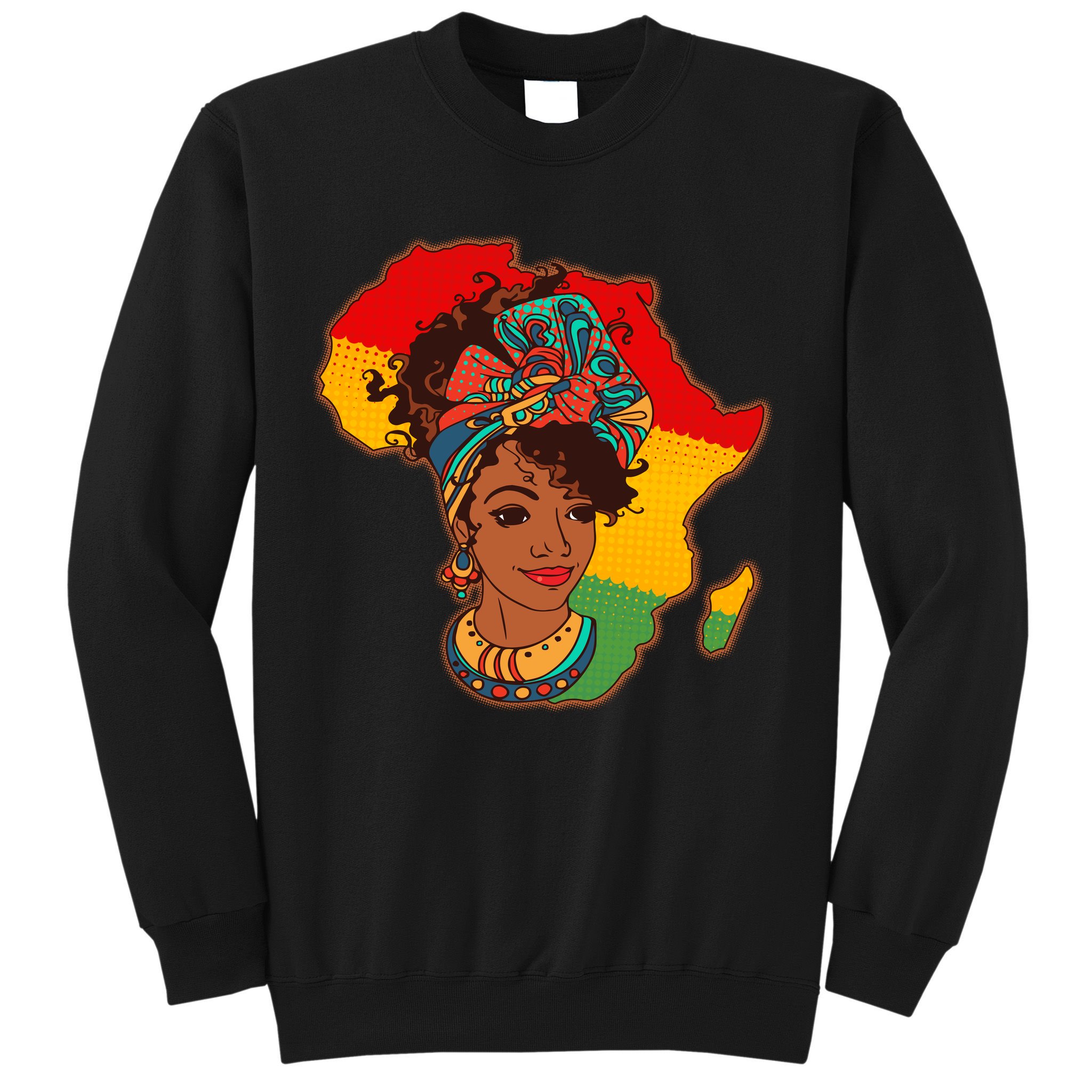 Proud African American Woman Head Wrap Sweatshirt