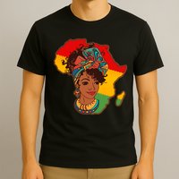 Proud African American Woman Head Wrap T-Shirt