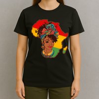 Proud African American Woman Head Wrap T-Shirt