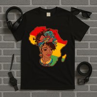 Proud African American Woman Head Wrap T-Shirt