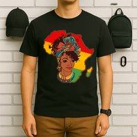 Proud African American Woman Head Wrap T-Shirt
