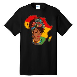 Proud African American Woman Head Wrap Tall T-Shirt