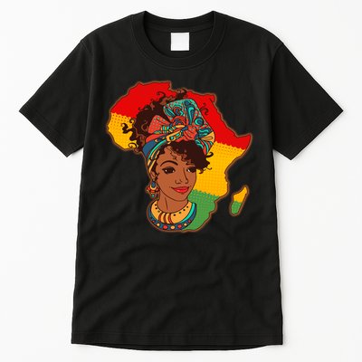 Proud African American Woman Head Wrap Tall T-Shirt