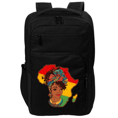Proud African American Woman Head Wrap Impact Tech Backpack