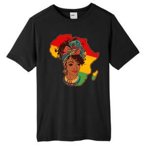 Proud African American Woman Head Wrap Tall Fusion ChromaSoft Performance T-Shirt