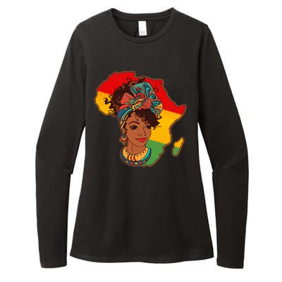 Proud African American Woman Head Wrap Womens CVC Long Sleeve Shirt