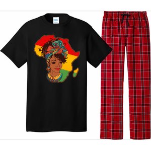 Proud African American Woman Head Wrap Pajama Set