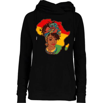 Proud African American Woman Head Wrap Womens Funnel Neck Pullover Hood