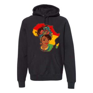 Proud African American Woman Head Wrap Premium Hoodie