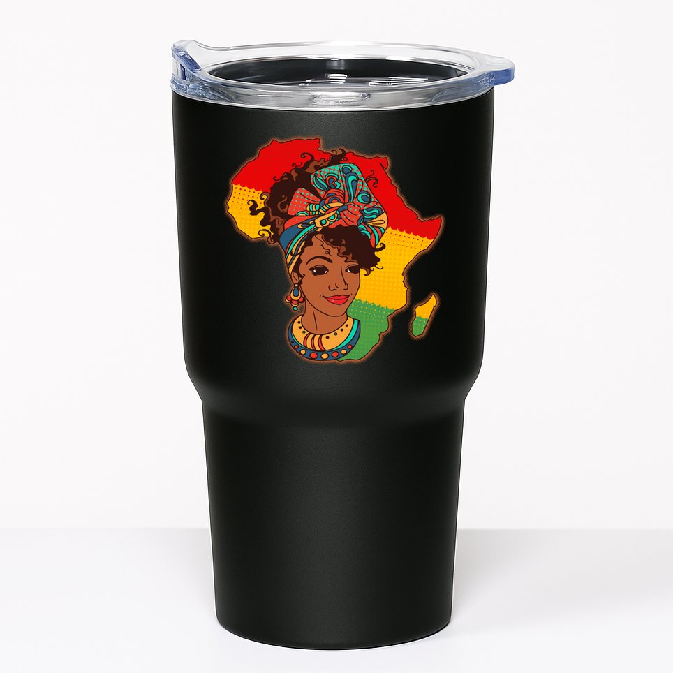 Proud African American Woman Head Wrap Tumbler