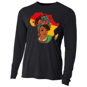 Proud African American Woman Head Wrap Cooling Performance Long Sleeve Crew