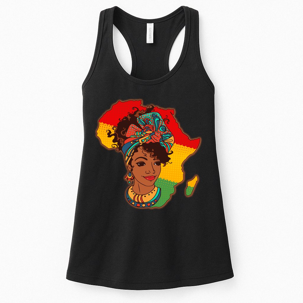 Proud African American Woman Head Wrap Womens Tank Top