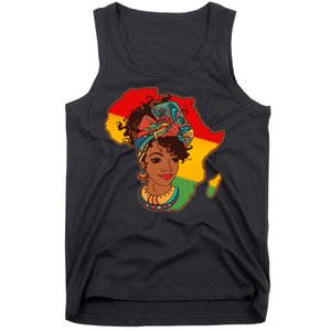 Proud African American Woman Head Wrap Tank Top