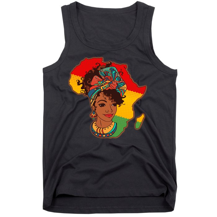 Proud African American Woman Head Wrap Tank Top