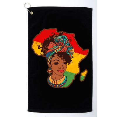 Proud African American Woman Head Wrap Golf Towel