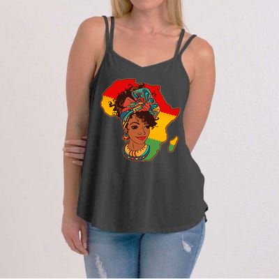 Proud African American Woman Head Wrap Women's Strappy Tank