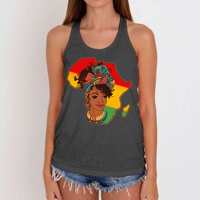 Proud African American Woman Head Wrap Women's Knotted Racerback Tank