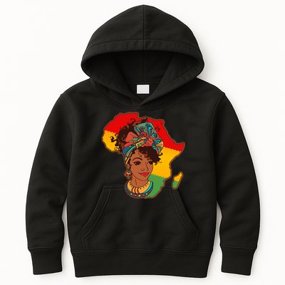 Proud African American Woman Head Wrap Kids Hoodie