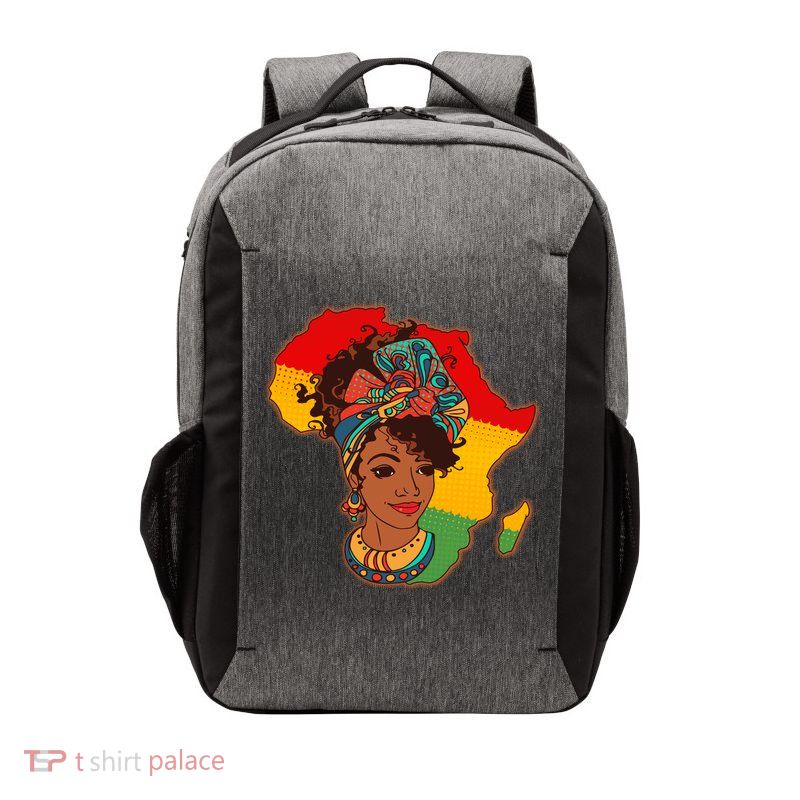 Proud African American Woman Head Wrap Vector Backpack
