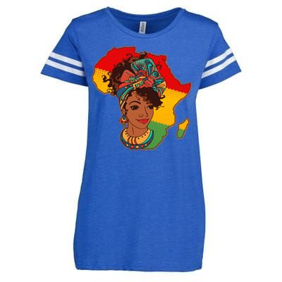 Proud African American Woman Head Wrap Enza Ladies Jersey Football T-Shirt