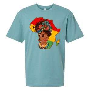 Proud African American Woman Head Wrap Sueded Cloud Jersey T-Shirt