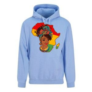 Proud African American Woman Head Wrap Unisex Surf Hoodie