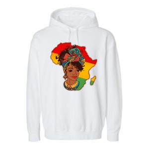 Proud African American Woman Head Wrap Garment-Dyed Fleece Hoodie