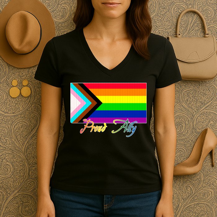 Proud Ally Vintage Women's V-Neck T-Shirt