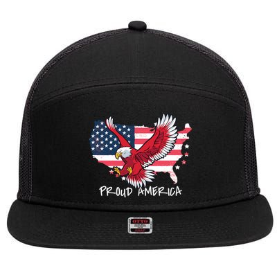Proud American Eagle 7 Panel Mesh Trucker Snapback Hat