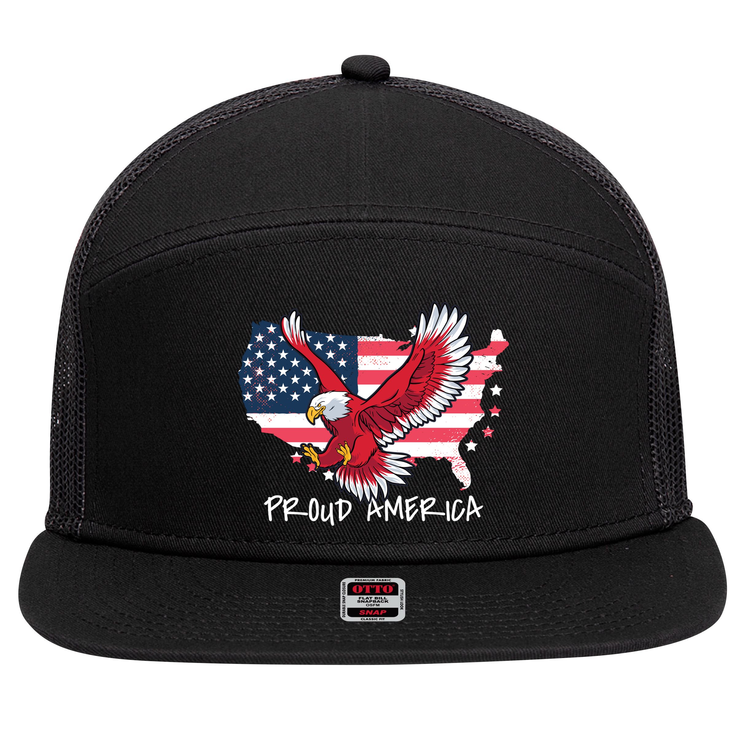 Proud American Eagle 7 Panel Mesh Trucker Snapback Hat
