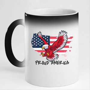 Proud American Eagle 11oz Black Color Changing Mug