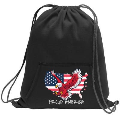 Proud American Eagle Sweatshirt Cinch Pack Bag