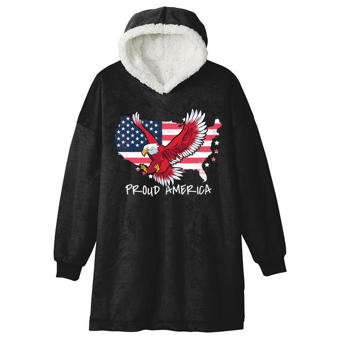 Proud American Eagle Hooded Wearable Blanket