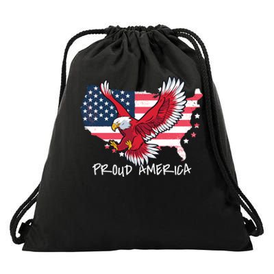 Proud American Eagle Drawstring Bag