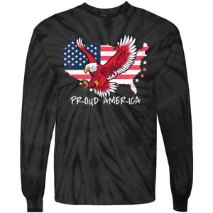 Proud American Eagle Tie-Dye Long Sleeve Shirt